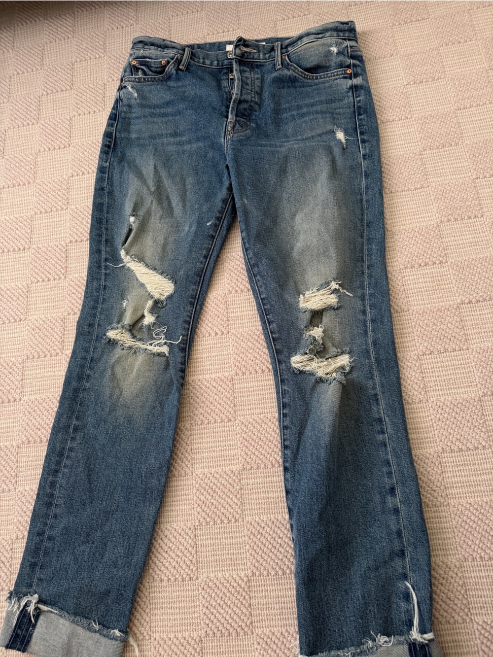 MOTHER the trickster skimp fray jeans